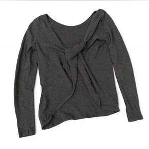 Aerie Dark Gray Tie-Front Cardigan